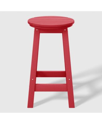 5 PC HDPE Outdoor Patio Dining Bar Table and Counter High Round Stools