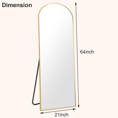 21x64 Arched Full Length Mirror Gold Frame - Stylish Decor