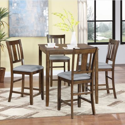 Elegant 5-Piece Solid Wood Counter Height Dining Set