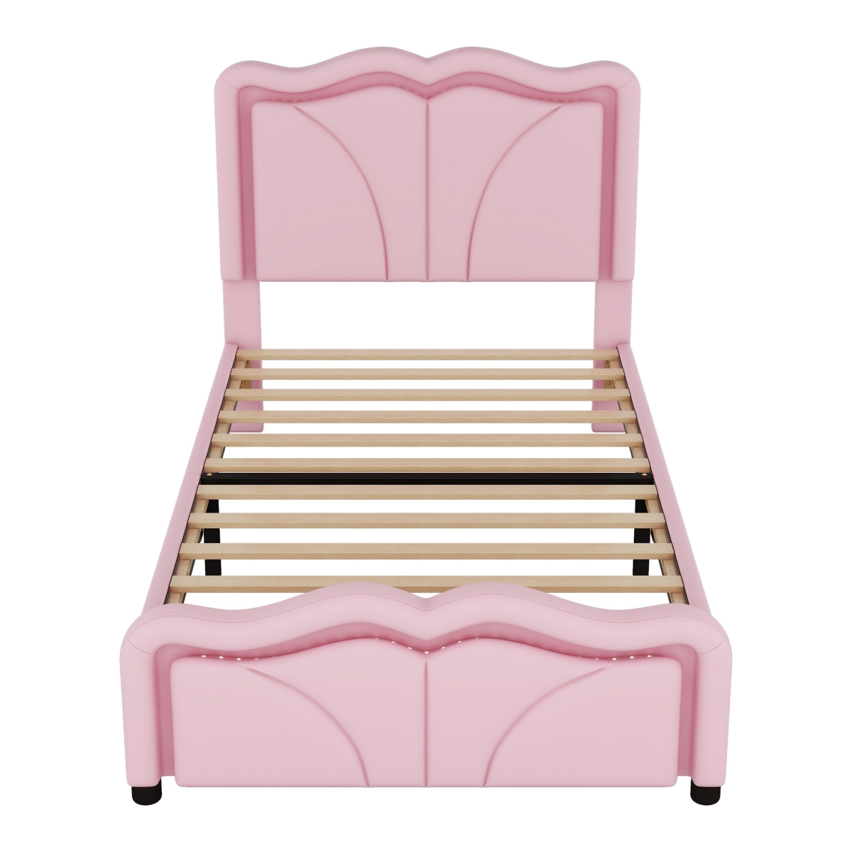 Streamdale Twin Platform Bed with Led Lights and Adjustable Headboard