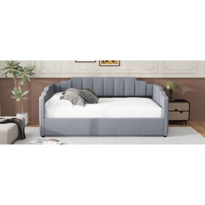 Streamdale Upholstered Daybed with Underneath Storage, Full Size, Gray