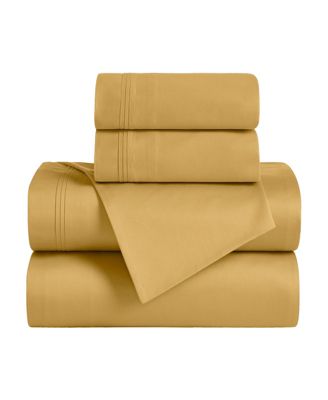 Thread Linen 100% Egyptian Cotton 1000 TC Sheet Set – 4-Piece Sateen, 16" Deep Pocket, King Burgundy
