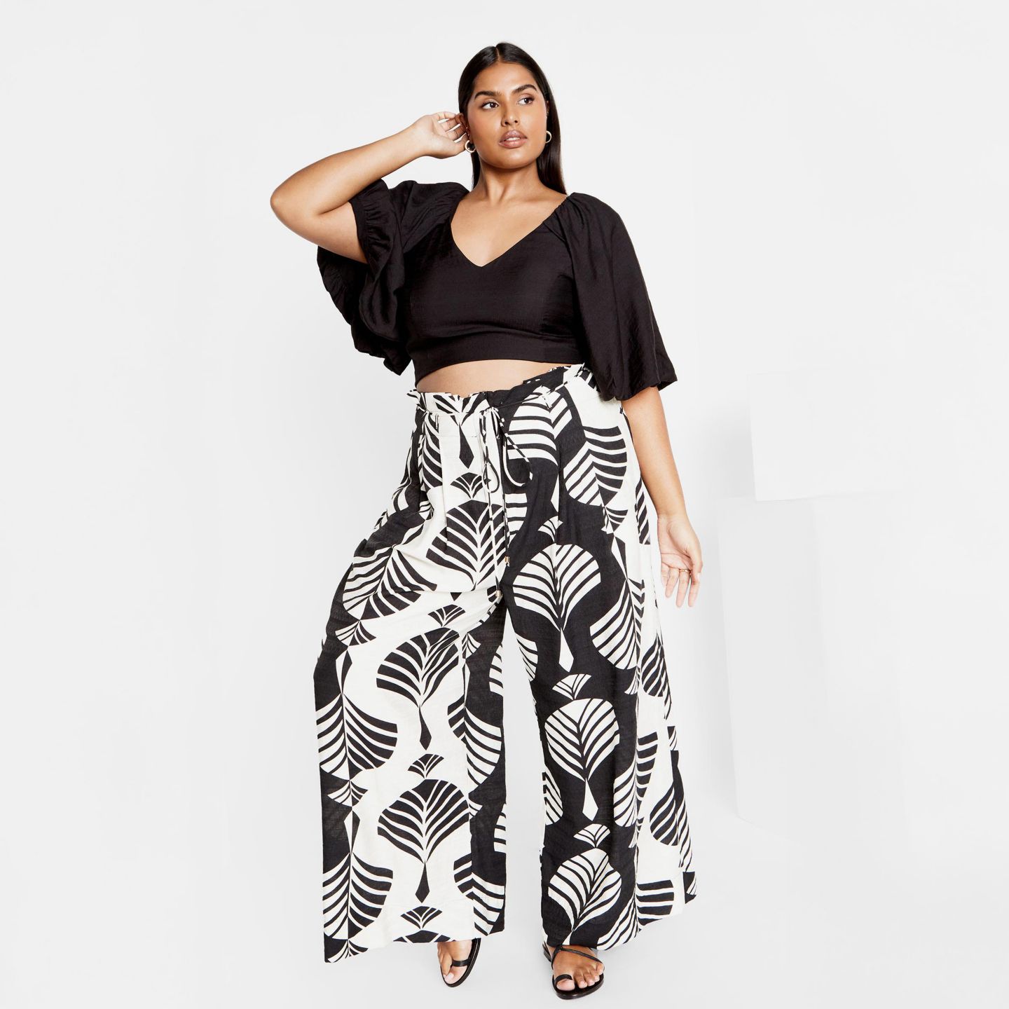 Женские брюки CITY CHIC Plus Size Peta Print Pant, цвет: Empress — фото 1
