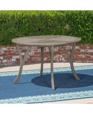 Streamdale Stylish Circular Outdoor Acacia Wood Patio Table - Teak Grey
