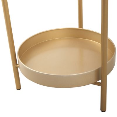 Streamdale Elegant Golden Foldable 2-Tier Plant Stand for Indoor Outdoor Use