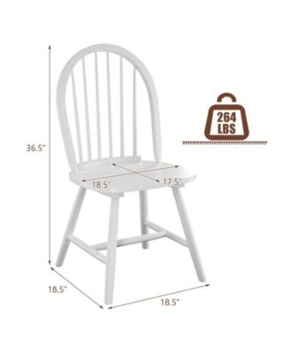 Set of 2 Windsor Dining Chairs with Spindle Backrest in Vintage Wood Finish