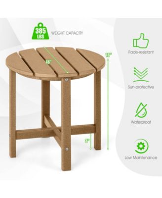 18 Inch Round Weather-Resistant Adirondack Side Table