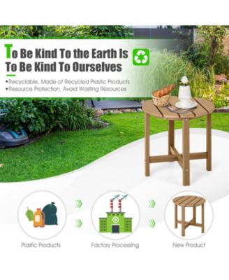 18 Inch Round Weather-Resistant Adirondack Side Table