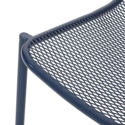 Streamdale Stackable Matte Navy Blue Iron Chairs for Sun-Soaked Summer Days