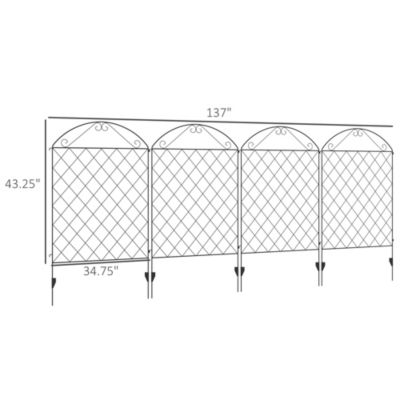 Garden Fencing for Border Edging, Decor 11.5', 4 Pack, Arched