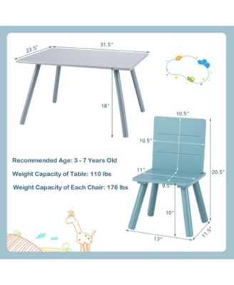 5 Pieces Kids Wooden Activity Play Furniture Set with Building Blocks