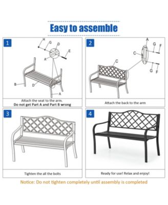 50 Inch Patio Garden Bench Loveseats