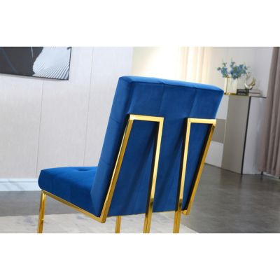 Streamdale  Set of 2  Velvet Upholstery with Gold Metal Base Tufted, Modern Style Dining Chair