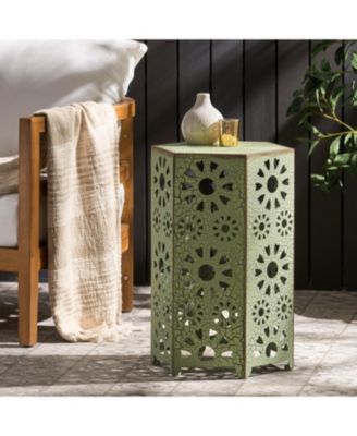 Vibrant Sunburst Iron Side Table Adds Color and Convenience to Your Patio