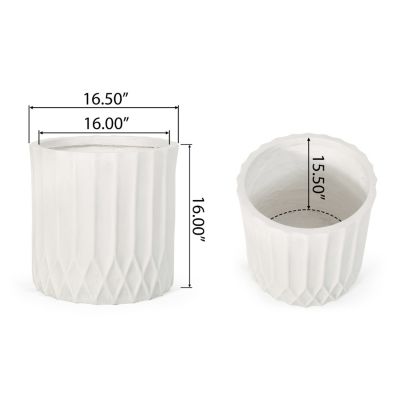  Natural Stone Concrete Planter, Pleated