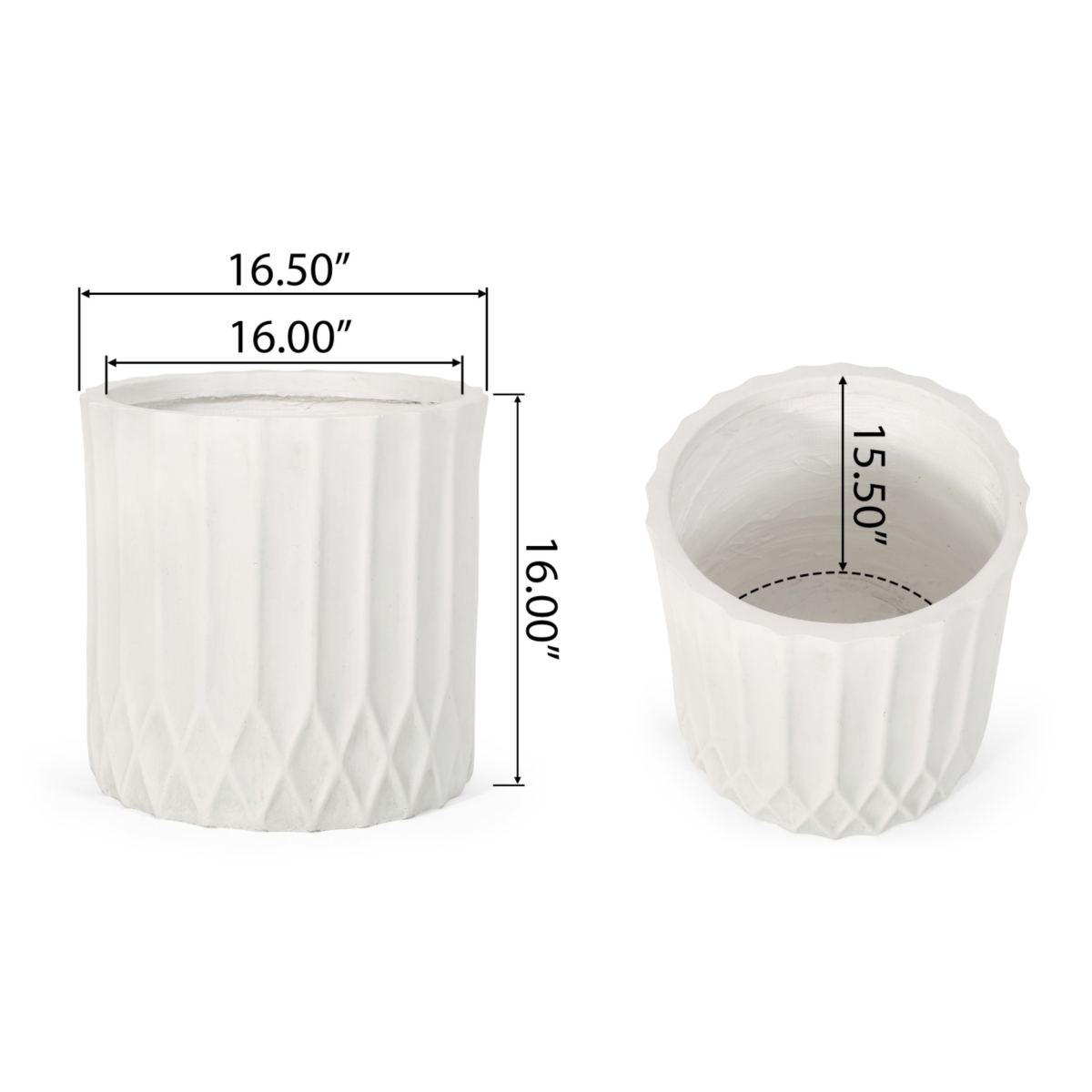 Streamdale Natural Stone Concrete Planter, Pleated