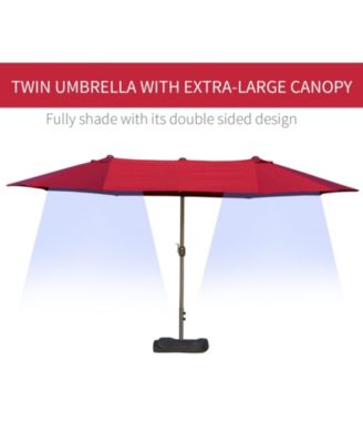 15ft Extra-Large Umbrella with Crank Mechanism for Shade and Protection