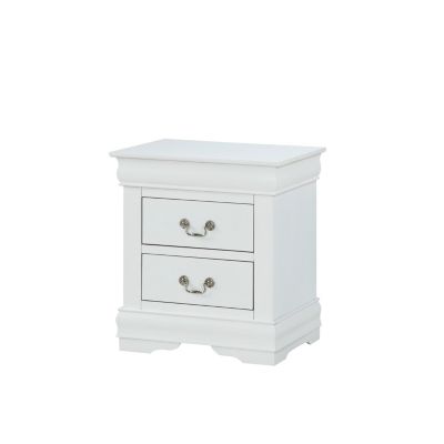 Louis Philip Style Two-Drawer Nightstand with Rich Finish