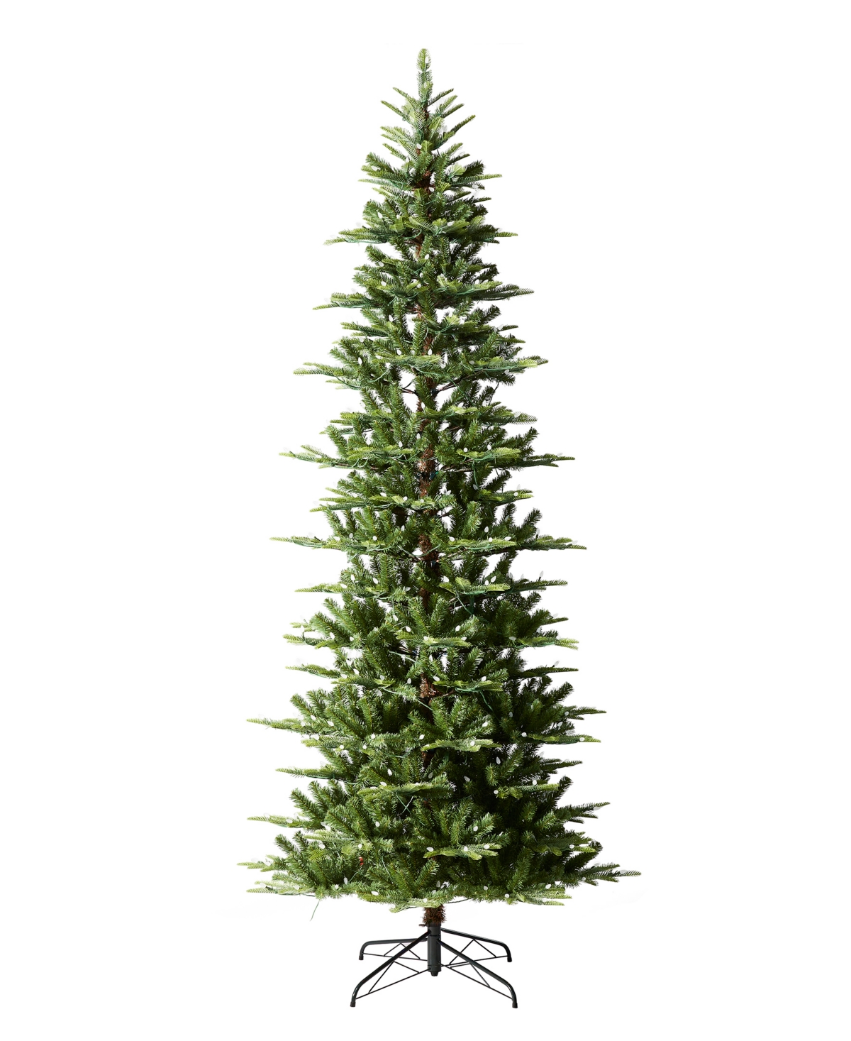 9ft Pre Lit Green Slim Fir Artificial Christmas Tree with 500 strawberry Lights,9 Functional Warm White Multi color, remote controller - Mul