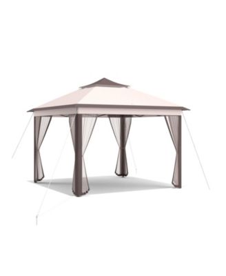 11 x 11 Feet 2-Tier Pop-Up Gazebo Tent Portable Canopy Shelter Carry Bag Mesh