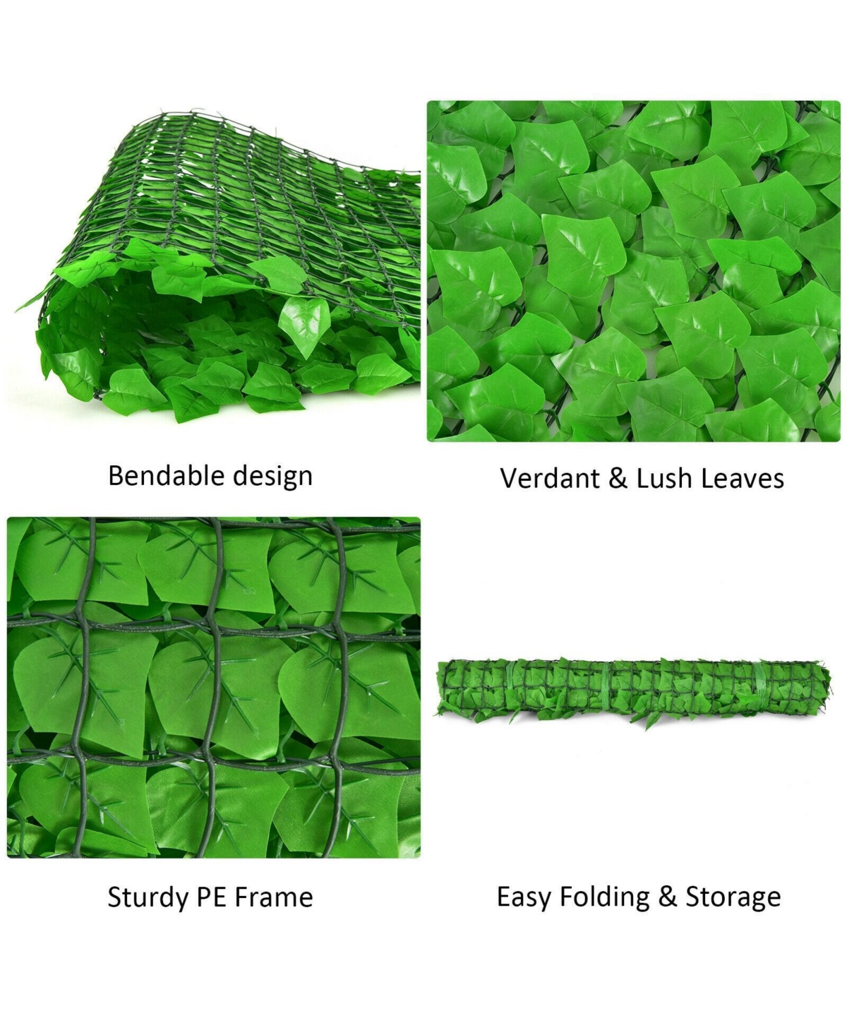 Slickblue 4 Pieces 118 x Inch Artificial Ivy Privacy Fence for Fence and Vine Decor