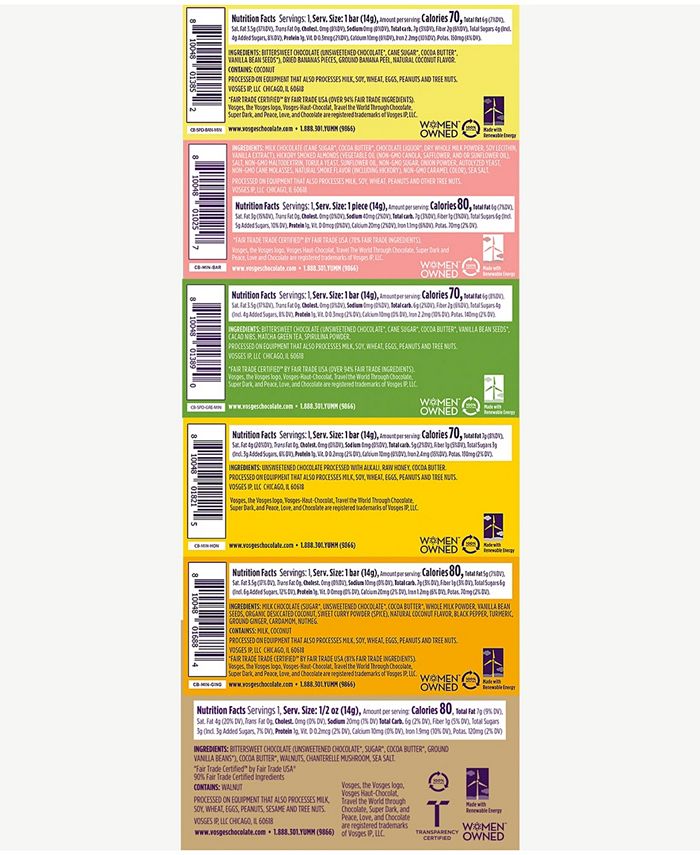 Vosges HautChocolat Mini Exotic Chocolate Bar Library, 9 Piece Macy's