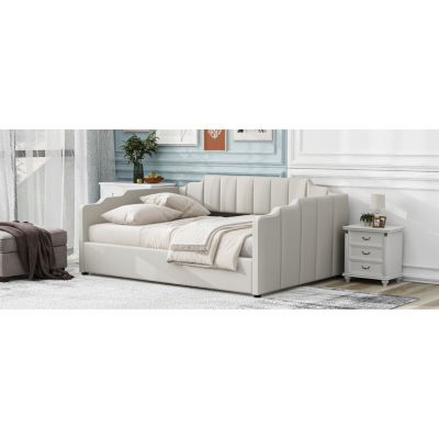 Full Size Upholstered Underneath Storage Daybed