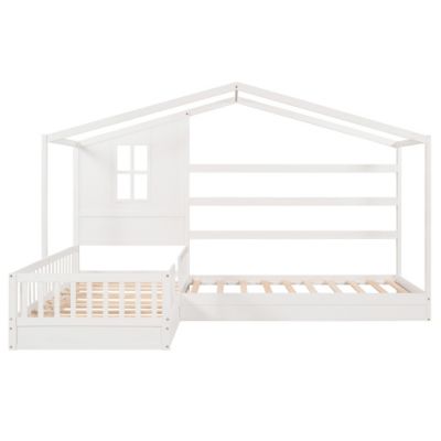Streamdale Twin Bed with L-Structure Fence, Espresso