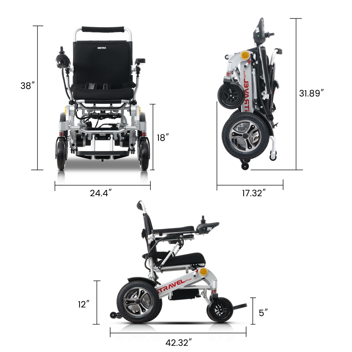 Streamdale Furniture Lightweight Electric Folding Mobility Scooter for Travel and Use