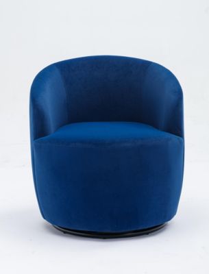 Streamdale Velvet Swivel Barrel Armchair with Metal Ring