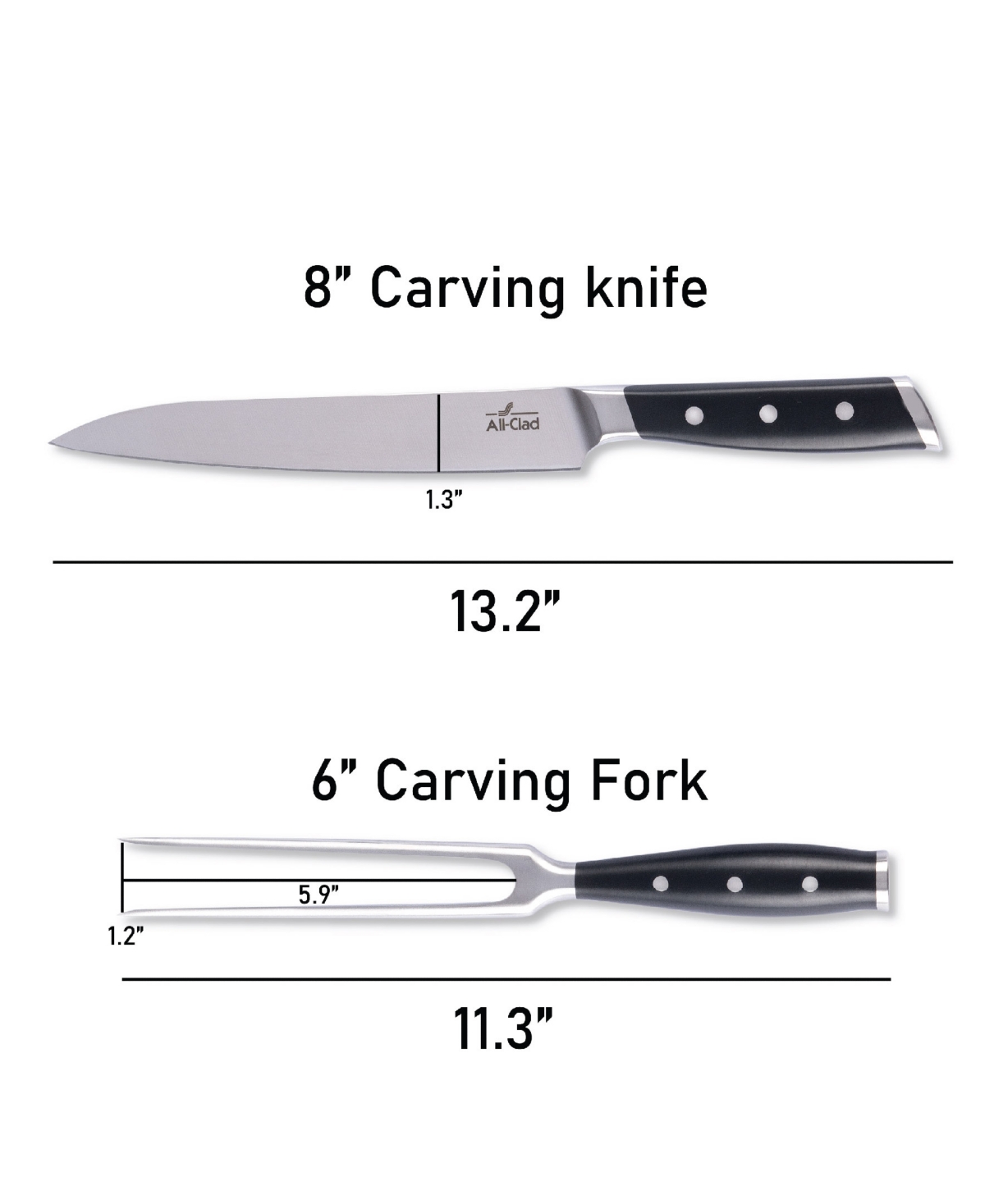 All-clad Carving Set In Stainless Steel Black
