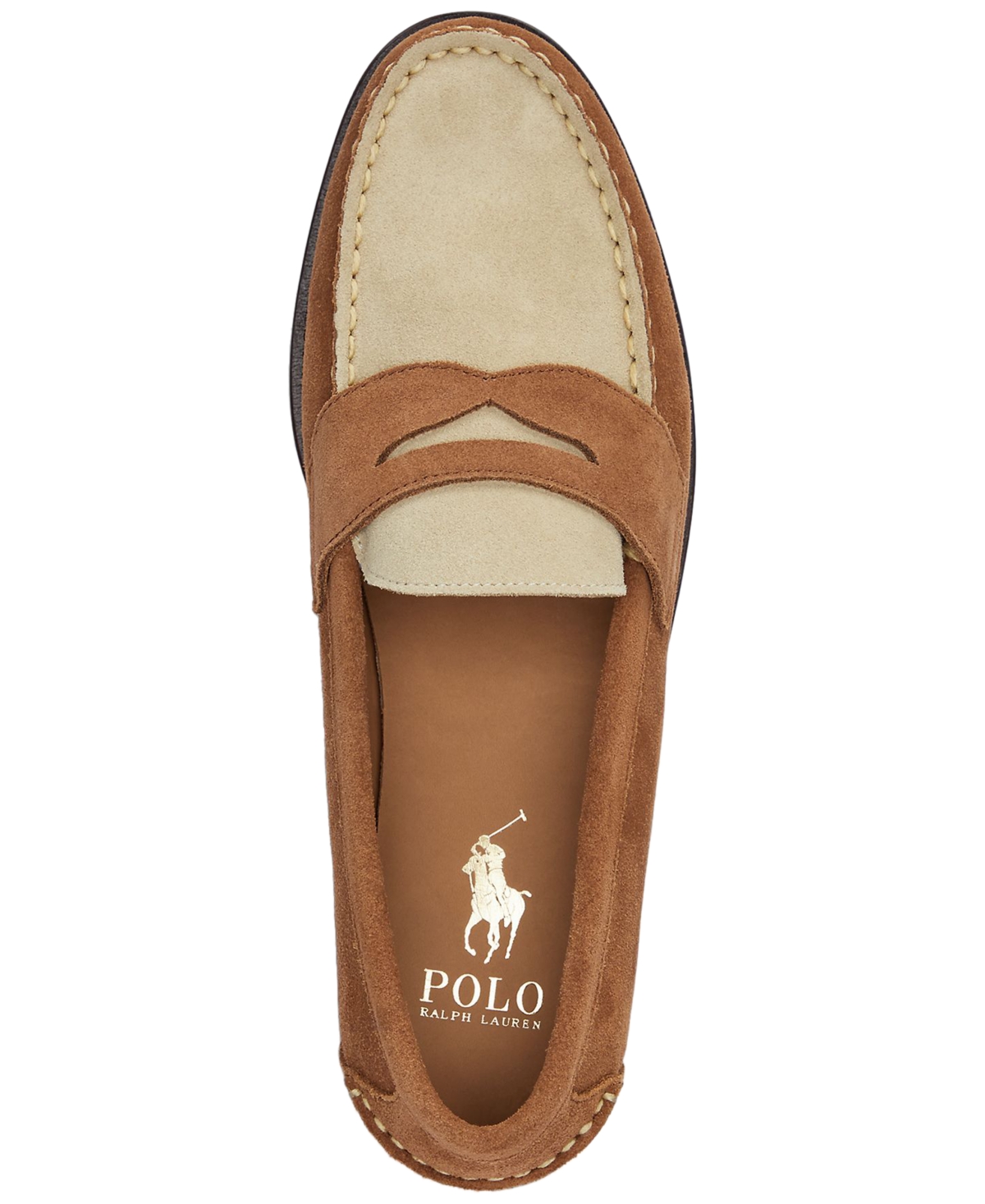 Polo Ralph Lauren Alston Two-tone Penny Loafers Men In Teak,bone