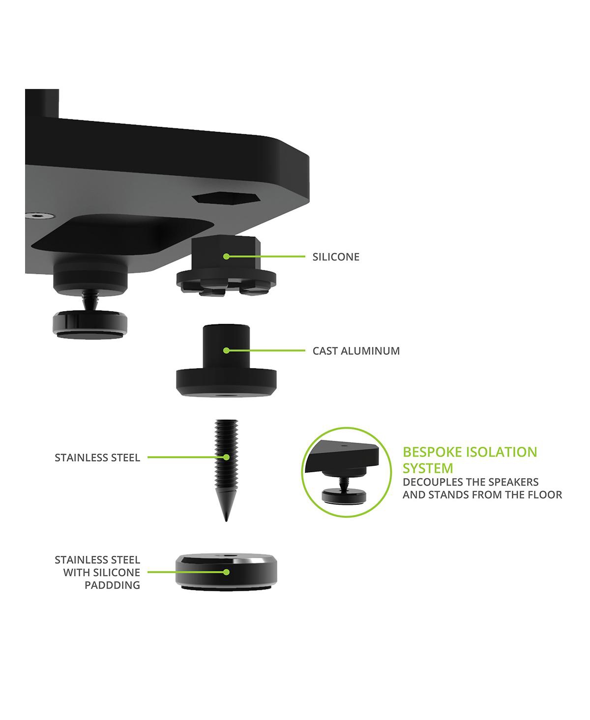 Kanto SX26 26" Tall Fillable Speaker Stands with Isolation Feet - Pair