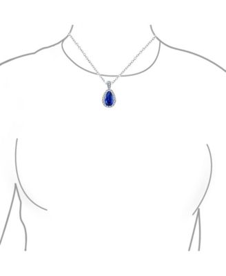 Classic Fashion Pear Shape Solitaire Teardrop Halo CZ Cubic Zirconia Pendant Necklace Matching Drop Earrings Jewelry Set Silver Plated