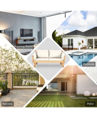 Adjustable Patio Convertible Sofa with Thick Cushion