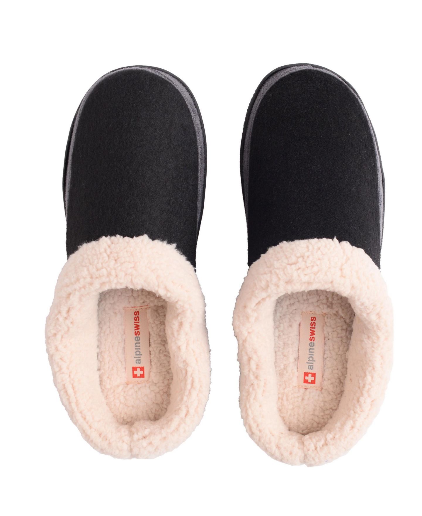 Мужские тапочки Alpine Swiss Memory Foam Clog Slippers Fleece Fuzzy Slip on House, цвет: Чёрный — фото 7