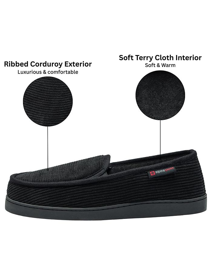 mens wide moccasin slippers