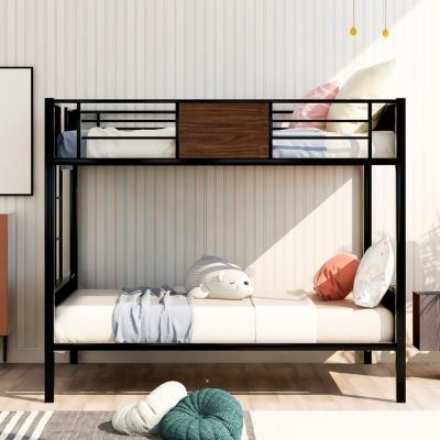 Modern Steel Bunk Bed with Ladder and Safety Rail