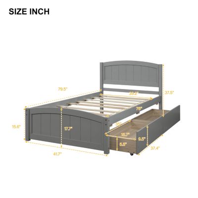 Streamdale Twin Size Platform Bed With Two Drawers