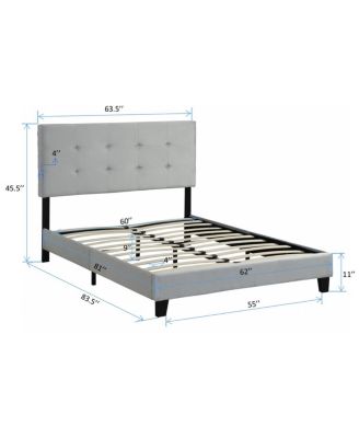 Stylish Upholstered Platform Bed Frame