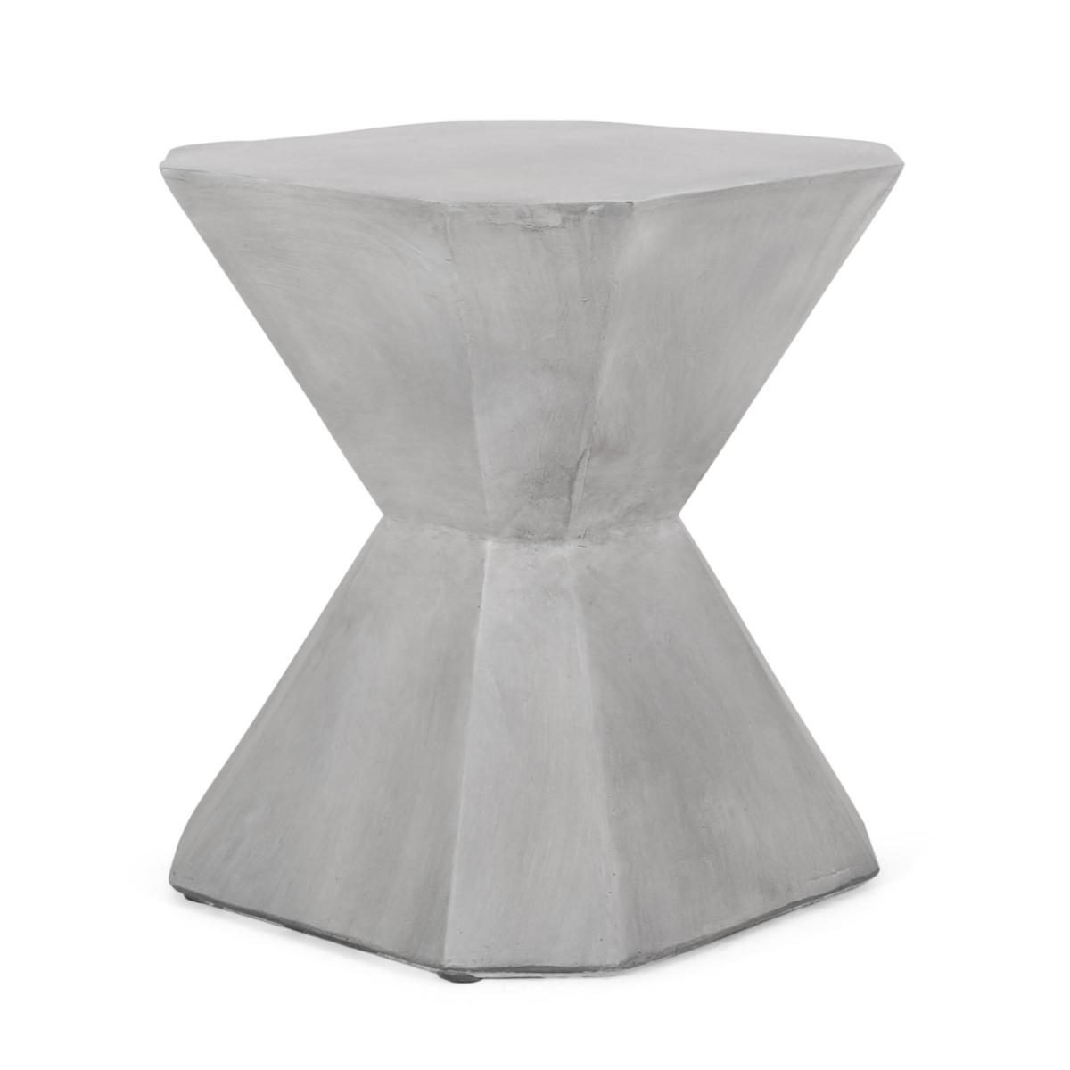 Simplie Fun Lightweight Concrete Hourglass Side Table for Indoor/Outdoor Use