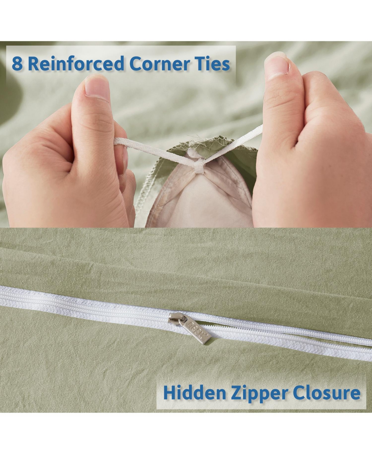 Clara Clark Super Soft Prewashed 3 Piece Duvet Cover Set - Zipper Closure (comforter not included)