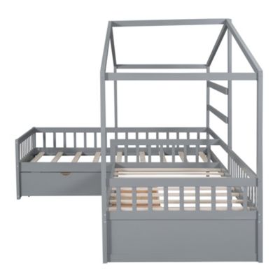 Streamdale Twin Size House Platform Bed With Three Storage Drawers