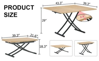 Adjustable Height Foldable Table with Easy Assembly