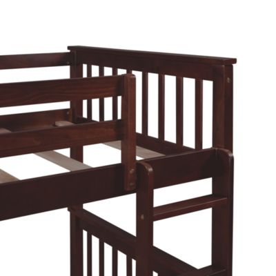 Twin Over Twin White Wooden Ladder Storage Bunk Bed