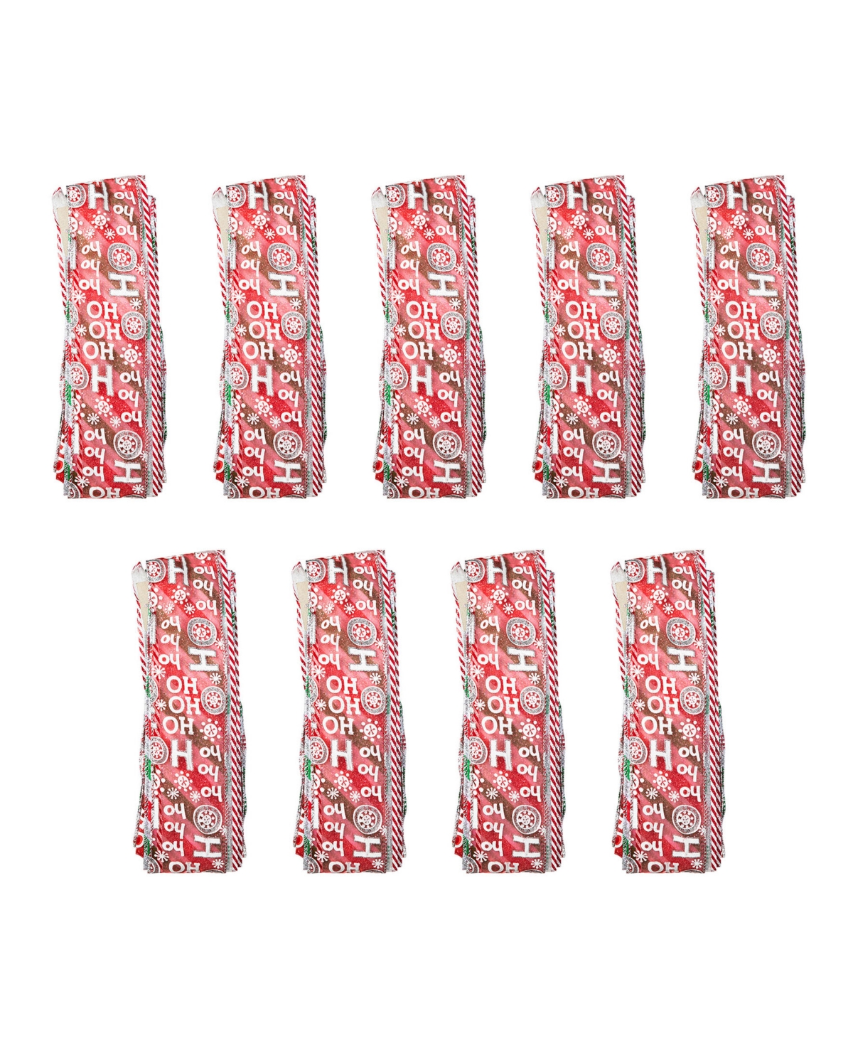 Glitzhome Set of 9 32 H Christmas Whimsical Red Green ribbon bow decor