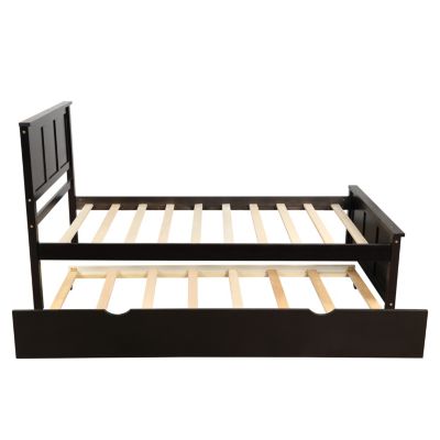 Streamdale Platform Bed With Twin Size Trundle, Twin Size Frame