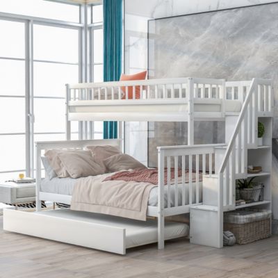 Streamdale Twin Over Full Bunk Bed With Trundle And Staircase