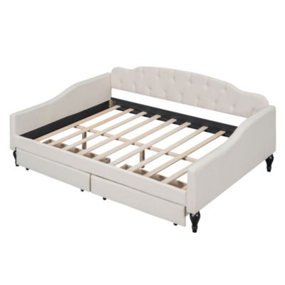 Streamdale Full Size Upholstered Tufted Daybed With Two Drawers