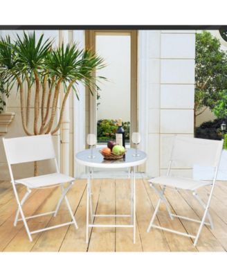 3 Pieces Patio Folding Bistro Set for Balcony or Outdoor Space